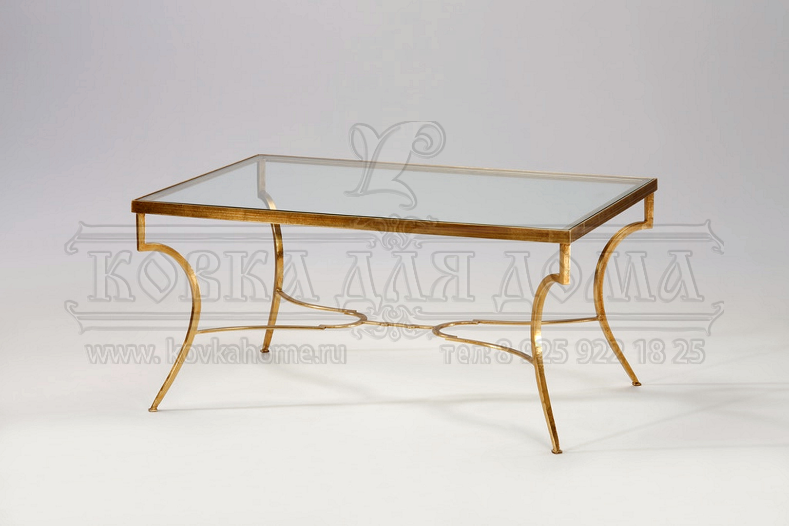 столик золотой стальной со стеклом 
