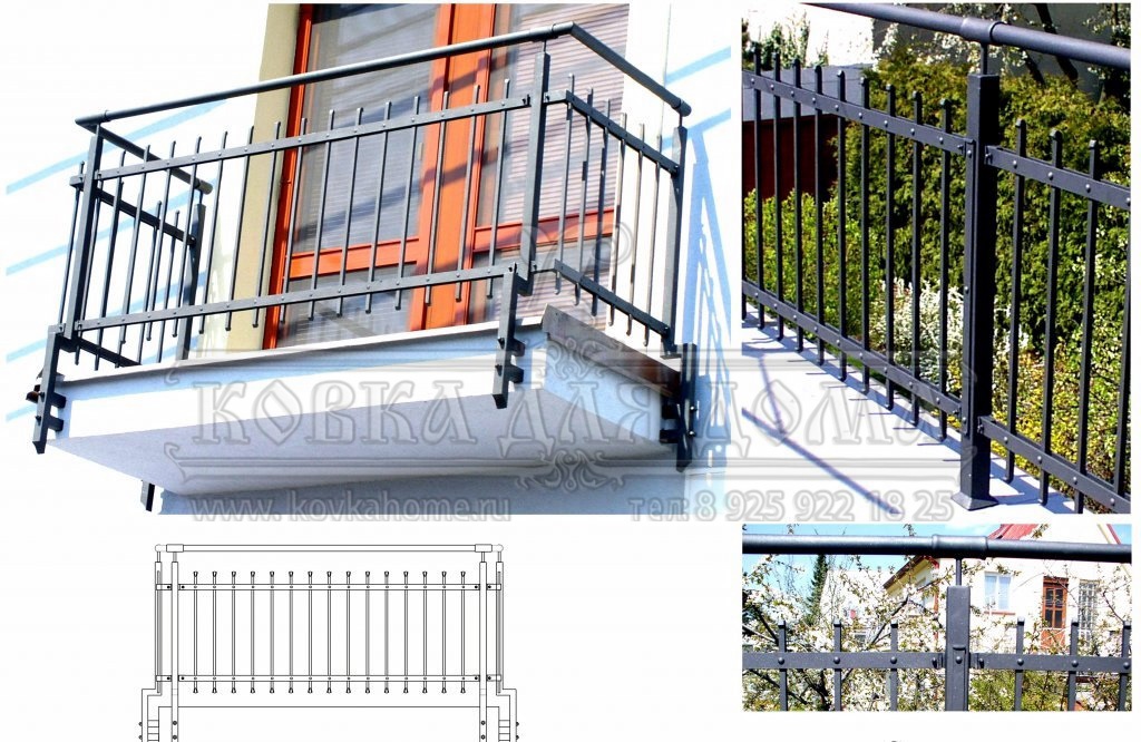 Ограждение на балкон в классическом стиле из массива металла с установкой в г.Москва и Московская обл. Каталог. 